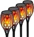 Nekteck Outdoor Torch Light with Star Design (4 Pack-96 LED), Flickering Dancing Flames, Waterproof Solar Flame Lights Decoration for Yard Pool Patio Garden Pathway Walkway