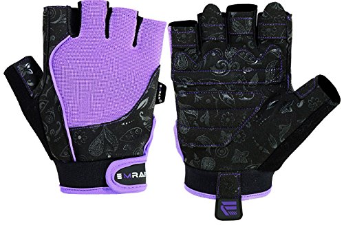 EMRAH Gym Ladies Weight Lifting Gloves Women Workout Fitness Bodybuilding Crossfit Breathable Powerlifting Wrist Support Strength Training Exercise (Purple, Small) - Thumbnail 2