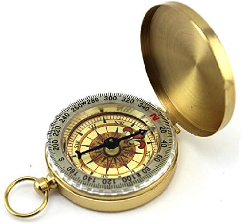 Pondkoo Portable Pocket Navigation Luminous Compass Ring Keychain Survival Navigation Support for Outdoor Camping Hiking