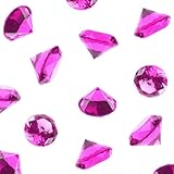 Acrylic Color Faux Round Diamond Crystals Treasure Gems for Table Scatters, Vase Fillers, Event, Wedding, Birthday Decoration Favor, Arts & Crafts (1 Pound, 240 Pieces) by Super Z Outlet (Fuchsia)