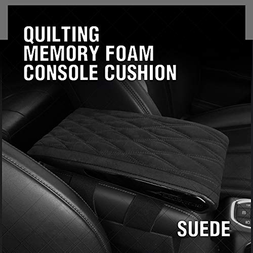 KMMOTORS Quilting Memory Form Officially Licensed Custom Auto Armrest Cushion Center Consoles Rest for Car Motor Auto Vehicle (Suede)