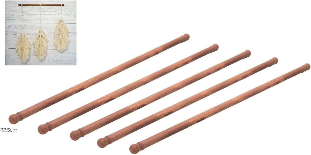 Linic Proops Set of 5 Macrame Craft Scroll Dowels Rods Sticks 22.5cm, Wall Hangings, Tapestries, Weaving. (S7809) Free UK Postage