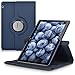kwmobile Rotating Case Compatible with Huawei MediaPad T3 10 - Case PU Leather Tablet Cover with Stand - Dark Blue