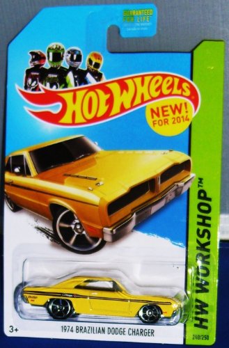 Hot Wheels 1974 Brazilian Dodge Charger Yellow 240/250 HW Workshop New for 2014