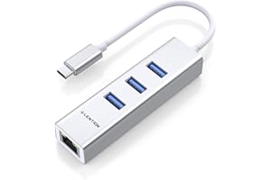 LENTION USB C Hub Ethernet Adapter, 3 USB 3.0 Ports, RJ45 Network Connector for 2023-2016 MacBook Pro, New Mac Air/iPad Pro, Chromebook, More, Stable Driver Certified (CB-C23s, Silver)