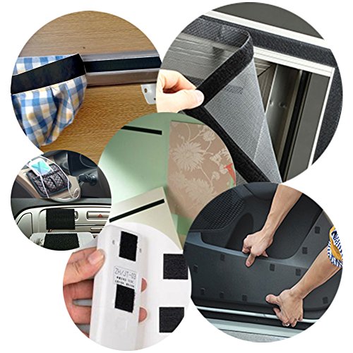 82 FT Hook and Loop Tape - 1 Inch Self Adhesive Sticky Back Hook and Loop Tape Roll Black Fastening Tape Self Back Adhesive Nylon Fabric Tape Hook and Loop Strips Set