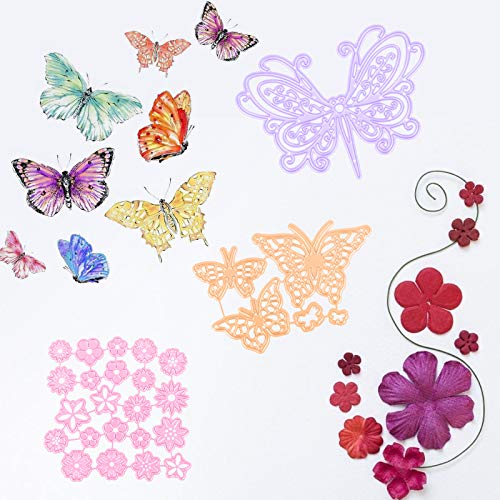 Download 3 Set Cutting Dies Set Butterfly Metal Die Cut Mini Flower Diy Embossing Moulds 3d Stencil