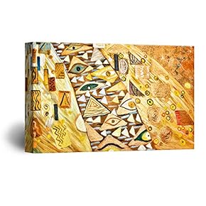 Canvas Wall Art - Abstract Golden Painting Color Composition - Giclee Print Gallery Wrap Modern Home Art Ready to Hang - 12x18 inches