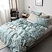 HOTBEST Anti Season for Summer - 3PCS Duvet Cover Sets, Queen Size Blue Printed Pattern Reversible Cotton, Lightweight Soft, Durable primary