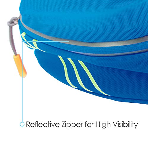 247 Viz Hydration Belt - Fits iPhone 8, X and Similar Phones - with 2 BPA Free Water Bottles and Pouch System - Running Fuel Belt & Runners Reflective Gear for High Visibility (Blue)