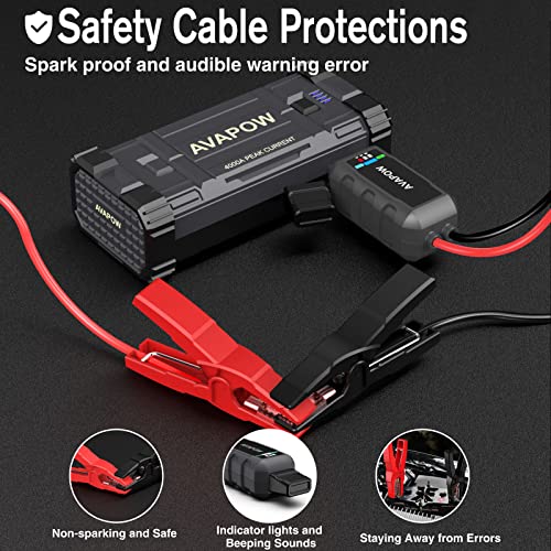 AVAPOW Car Jump Starter, 4000A Peak 27800mAh Battery Jump Starter (for