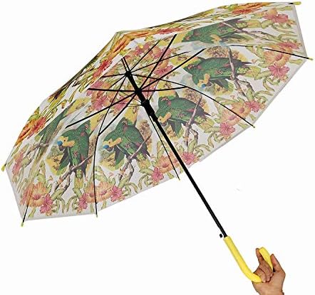 NK-STORE's Cherry Blossom Transparent Clear Rain Sun Umbrella with Flowers Printing (Yellow)