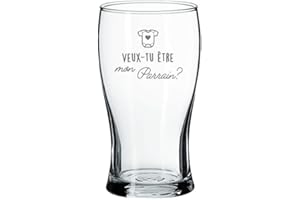 Verre gravé - Veux-tu être mon parrain? - Verre à bière 20oz