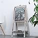 MyGift Vintage Style White Washed Brown Wood Chalk Board Easel/Freestanding Guest Message Sign Board