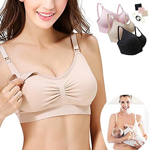 3PACK Seamless Nursing Maternity Bras 1-5Pack Wirefree Bralette with Extra Bra Extenders & Clips