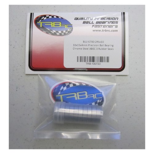 10x15x4mm Precision Ball Bearings ABEC 3 Rubber Seals (10) 6700-2RS-BU