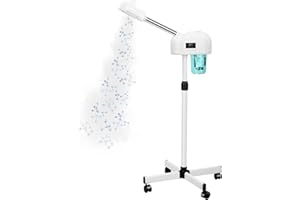 ACEFOX Professional Facial Steamer for Clean Skin, LCD Display, Facial Steamer for Esthetician, Use at Home & Salon, Spa with Hot Mist, Timer Function, Adjustable Height & Rolling Wheels