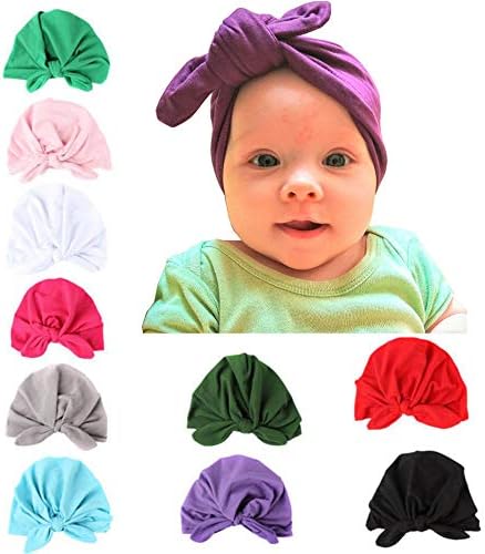 Upsmile Baby Girl Hat Newborn Hospital Hat Infant Turban Nursery Beanie Headwrap