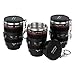 Fotodiox LenZcup EF Shotglass Set - Set of Three Camera Lens Mug Shot Glass Key chains, Mini Replica of Canon EF 24-105mm f/4L IS USM Lens (1:4), 1.5oz Stainless Steel Interior