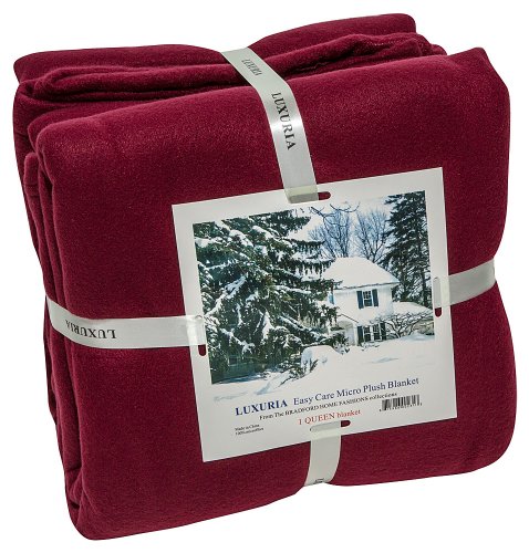 LUXURIA Micro Plush FULL Blanket, BURGUNDY