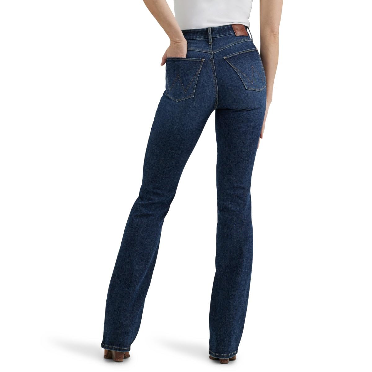 Wrangler Jean Denim de talle alto con corte de bota y encaje a medida para mujer 32x36