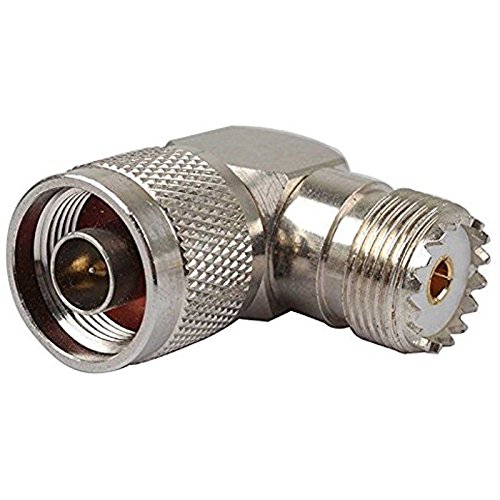 N Male Plug to UHF SO239 Female Jack Right Angle RF Coaxial Coax Adapter Connector ships from USA