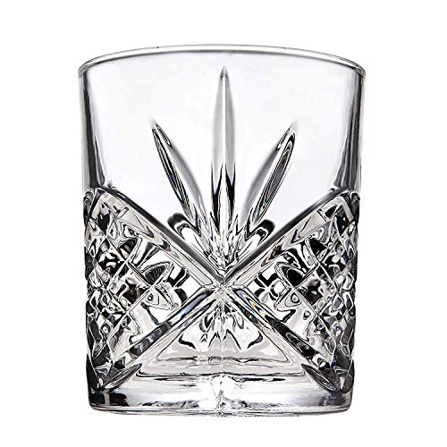 James Scott 4-Piece Whiskey & Liquor Glass Set-Exquisite Cocktail Glasses For Bourbon, Scotch, Alcohol, Etc. | 11 Oz. Drinking Glasses | Irish Cut Design
