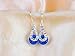 Voberry® Fashion Women Big Crystal Pendant Fashion Long Paragraph Brilliant Drop Dangle Earrings (Blue)