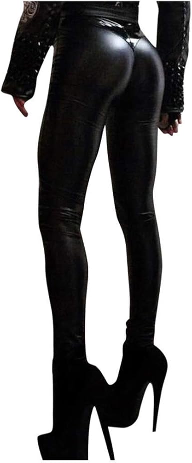 high waisted leather look jeggings