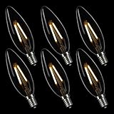 LIGHTSTORY B10 E12 Base 2700K Non-dimmable LED Candelabra Bulb, 1.8W=25W (6 PACK)