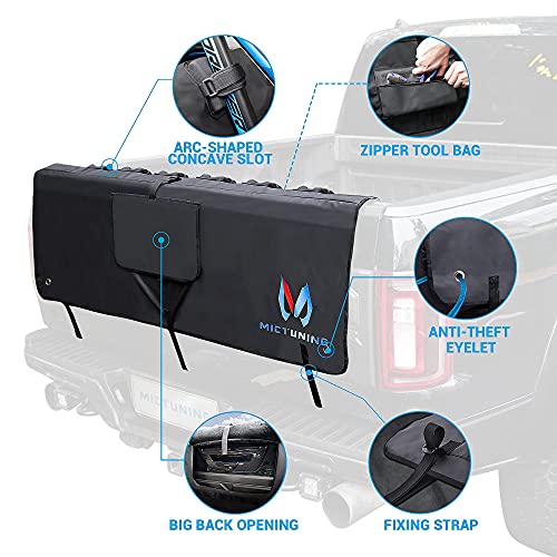 MICTUNING Upgrade New Tailgate Pad for Bike Curved Slot Universal for