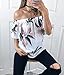 Poptem Womens Summer Off Shoulder Floral Print Blouse Short Sleeve Sexy Tops Casual Ruffle Shirt