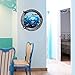 Hatop Submarine Portholes Wall Sticker Kids Coral Fish Boat Scuttles Decals Mural Art Nursery Home Decor (A)