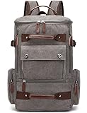 Canvas Backpack, Aidonger Vintage Canvas School Backpack Hiking Travel Rucksack Fits 15'' Laptop (Gray)