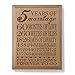 KATE POSH - 5th Anniversary Engraved Natural Wood Plaque, 5th Wedding for Her, for Him, for Couple, 5 Years of Marriage, 5 Years Together as Husband & Wife