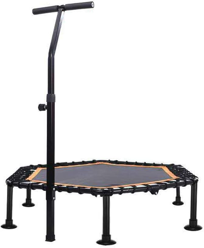 45-inch Foldable Ultra-quiet Fitness Mini Trampoline, Adjustable Handles, Adult Indoor Fitness/Home Exercise Aerobics for Indoor/Outdoor (orange)