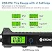 Etekcity Digital Tire Pressure Gauge 230 PSI RV Heavy Duty Dual Head Air Chuck for Truck Car, Stainless Steel Made with 4 Setting, Backlit LCD and Flashlight, 2-Year Warranty, Black Sliver