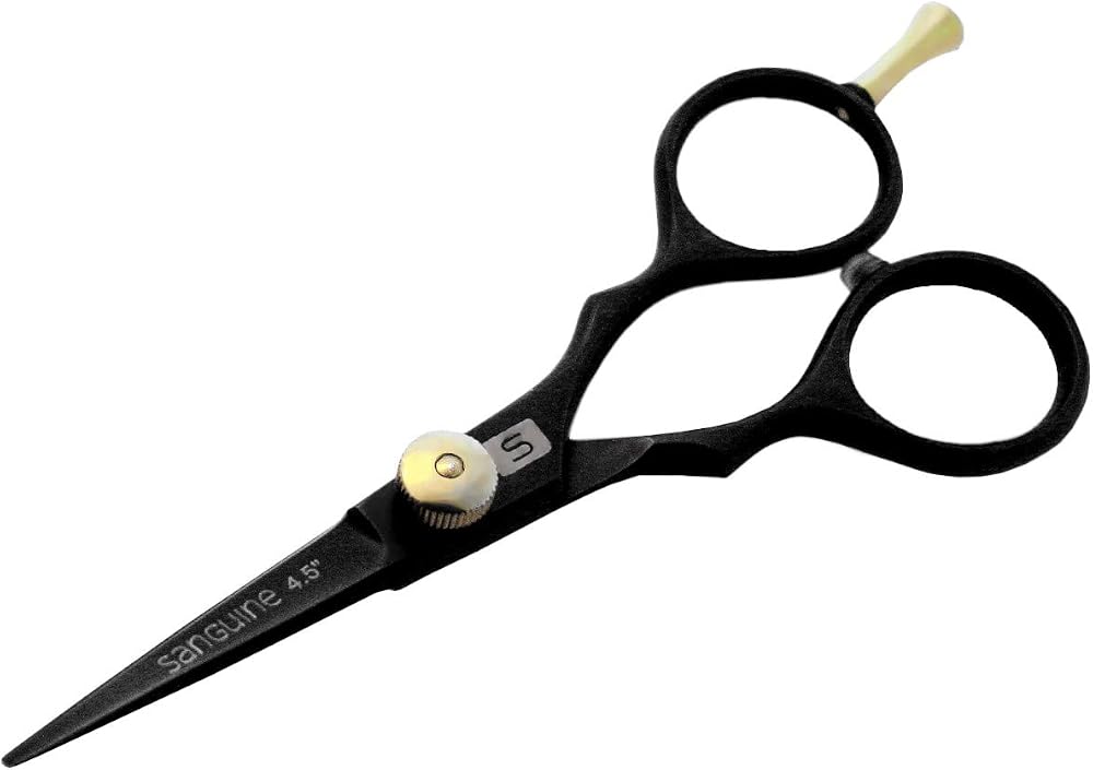 Sanguine 4.5 inch Hairdressing Scissors Black Japanese Style Hair Cutting Small