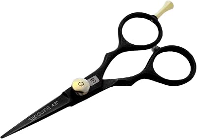 Sanguine 4.5 inch Hairdressing Scissors Black Japanese Style Hair Cutting Small