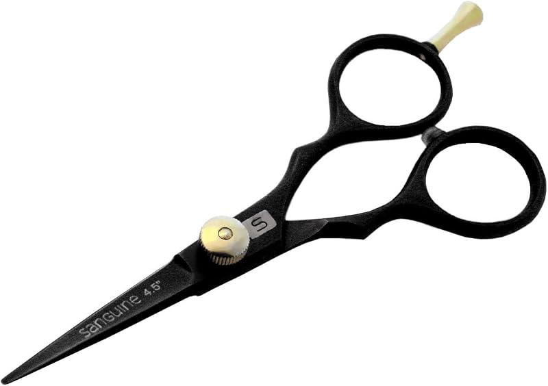 Sanguine 4.5 inch Hairdressing Scissors Black Japanese Style Hair Cutting Small