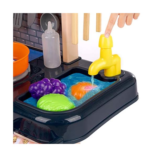 Kinderküche Spielküche Spielzeug Zubehör Küche KP5448 mit Zubehör Zubehörteile viel Zubehör, Wasserhahn mit Wasser-Pump… – Bild 8
