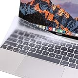 MOSISO Silicone Keyboard Cover Protective Skin Compatible with MacBook Pro 13 inch 2017 & 2016 Release A1708 Without Touch Bar, MacBook 12 inch A1534, Clear