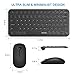 Wireless Keyboard and Mouse Combo, Jelly Comb KS45 2.4GHz Ultra Thin Compact Small Wireless Keyboard and Mouse Set for Laptop/PC, Window XP/Vista / 7/8/ 9 - Round Keycaps (Black)