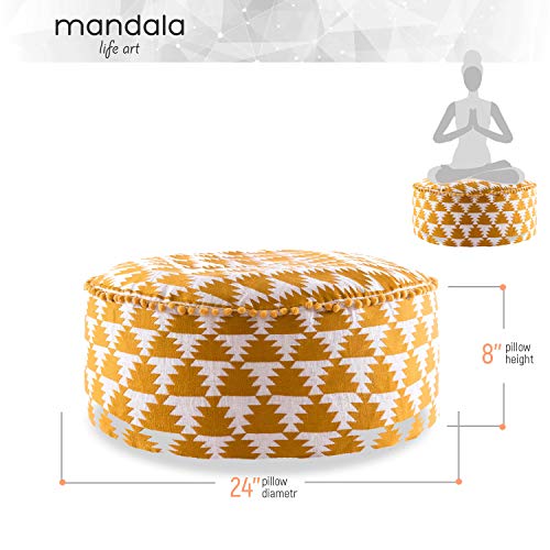 Mandala-Life-ART-Bohemian-Golden-Pouf-Ottoman-Cover-60x20-cm-Luxury-Artisan-Room-Decor-Pouffe-for-Meditation-Yoga-and-Boho-Chic-Seating-Area-Stool-Accent-Your-Living-Room-Bedroom
