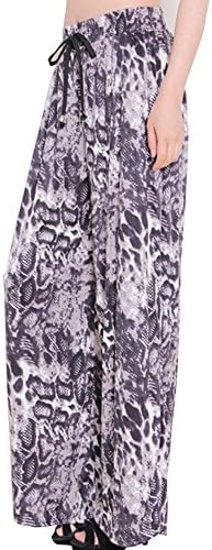 Women's Bohemian Printed Wide Leg Palazzo Pants Elastic Waist