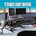 VARIDESK Cube Series by Vari - Height Adjustable Standing Desk for Cubicles - Stand Up Desk Converter for Dual Monitors - (Black) (Cube Corner 48)