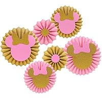 Pink and Gold Glitter Minnie Tissue Paper Fans Backdrop Decoration Girls Birthday Party Favor Set