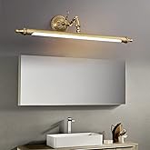 SEEAIRSHOP Antique Brass Bathroom Vanity Light Traditional Vanity Lighting LED Bathroom Wall Light Long Strip Vintage Sconce 