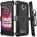Innens Compatible Moto Z2 Force/Z Force 2017 / Moto Z2 Play Case, Hybrid Heavy Duty Anti-Scratch Shockproof Protective Case with Kickstand Belt Clip Compatible Moto Z2 Play (Black)