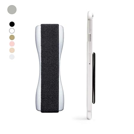 Happy Strappy Original Fingerhalterung Handy (Silber). der Handy Halter Griff für Den Finger und Smartphones: iPhone, Samsung